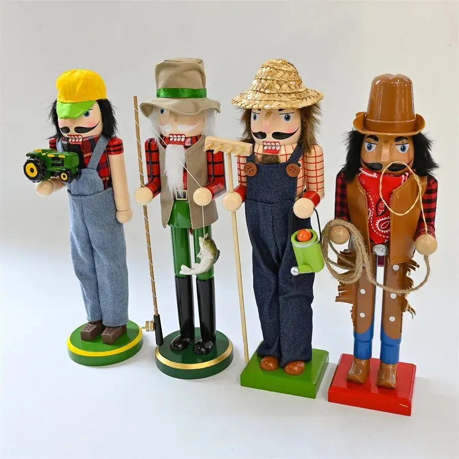 Casual Nutcracker Soldier Doll Driver Fisherman Denim Gardener Sx58586 American Pastoral Ornament - Image 8