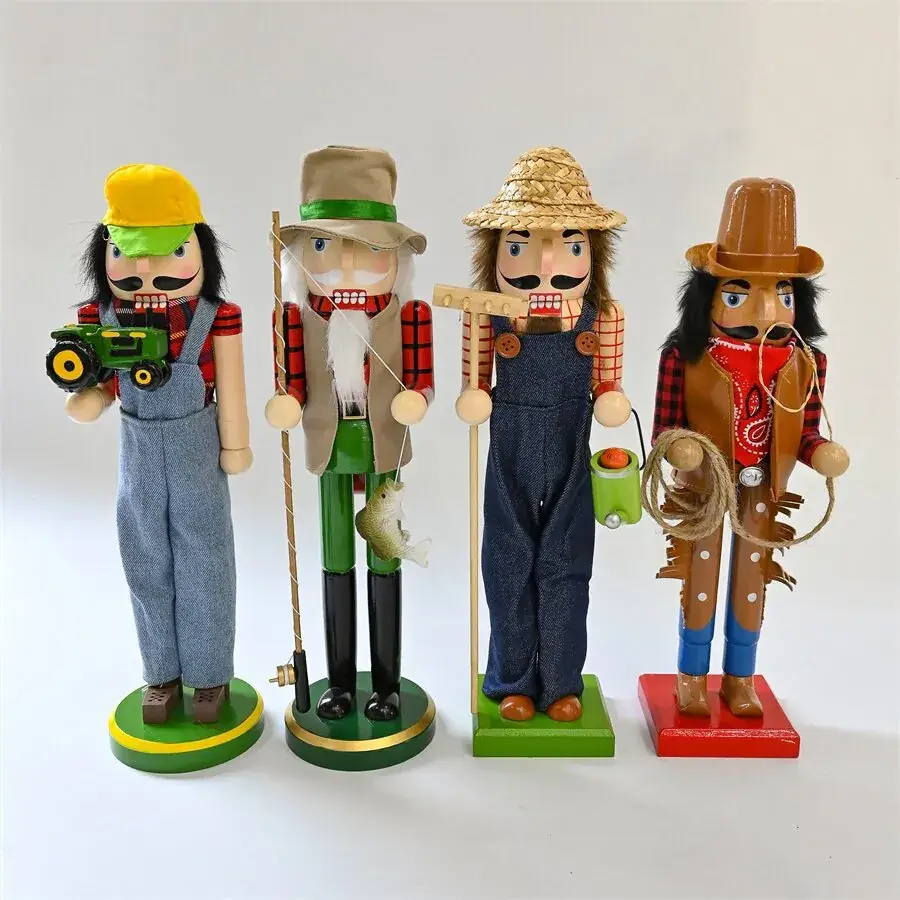 Casual Nutcracker Soldier Doll Driver Fisherman Denim Gardener Sx58586 American Pastoral Ornament — feature 1