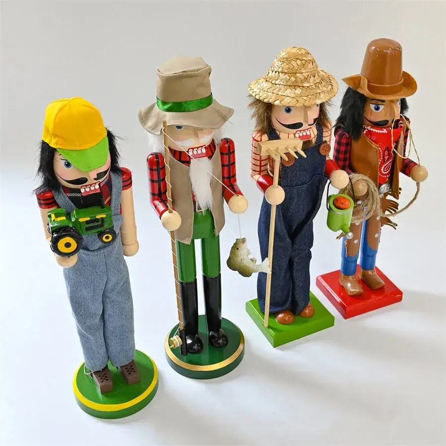 Casual Nutcracker Soldier Doll Driver Fisherman Denim Gardener Sx58586 American Pastoral Ornament — feature 3