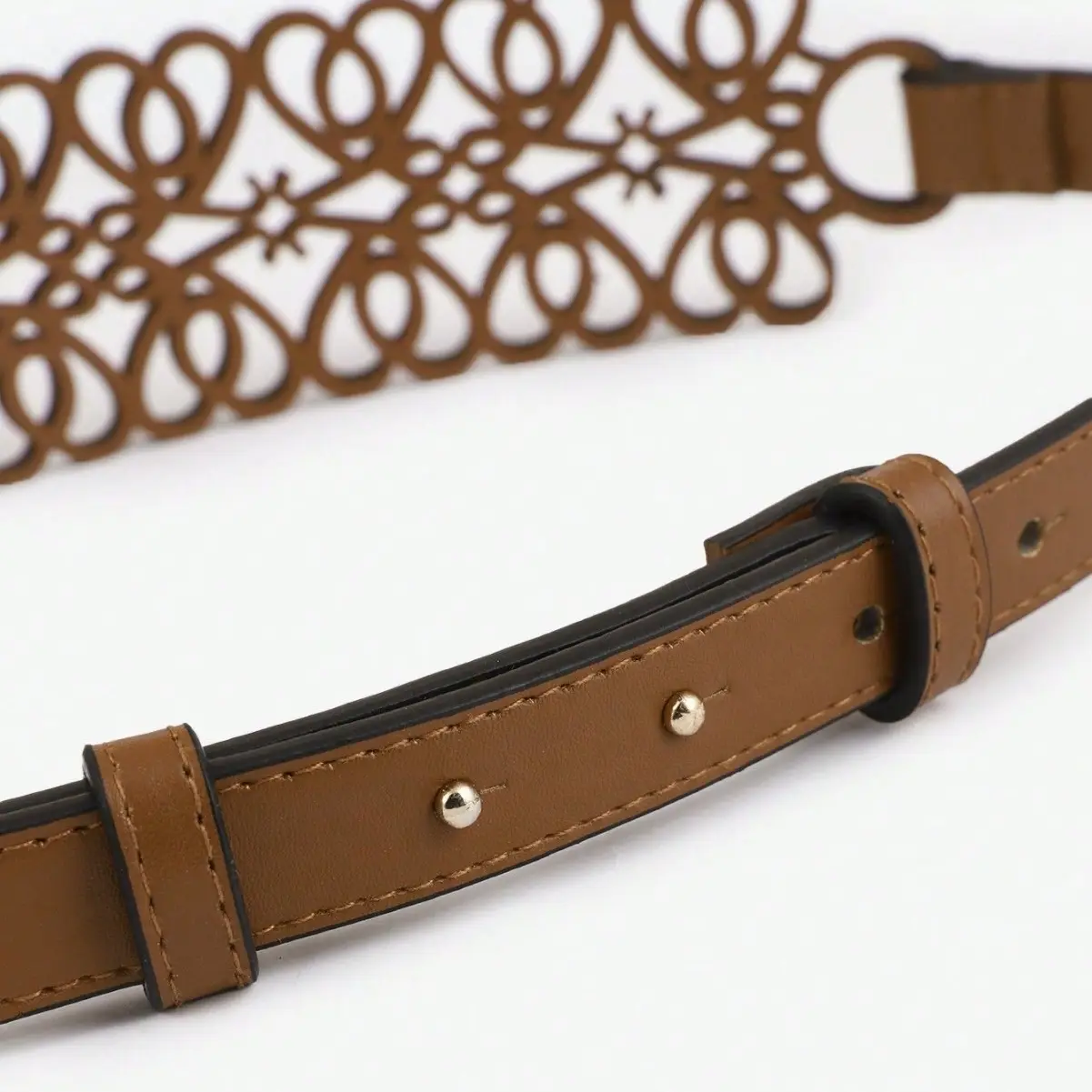 New Women's Hollow Belt Wide Waist Seal Black Adjustable