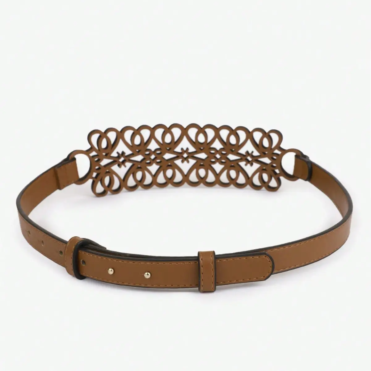 New Women's Hollow Belt Wide Waist Seal Black Adjustable