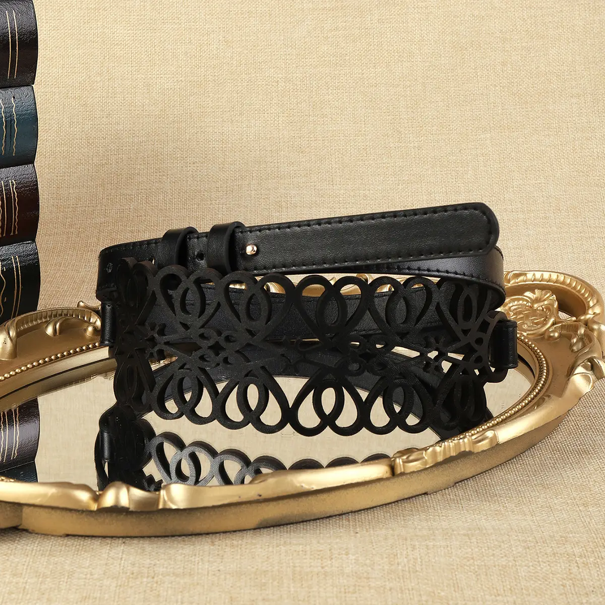 New Women's Hollow Belt Wide Waist Seal Black Adjustable — feature 15