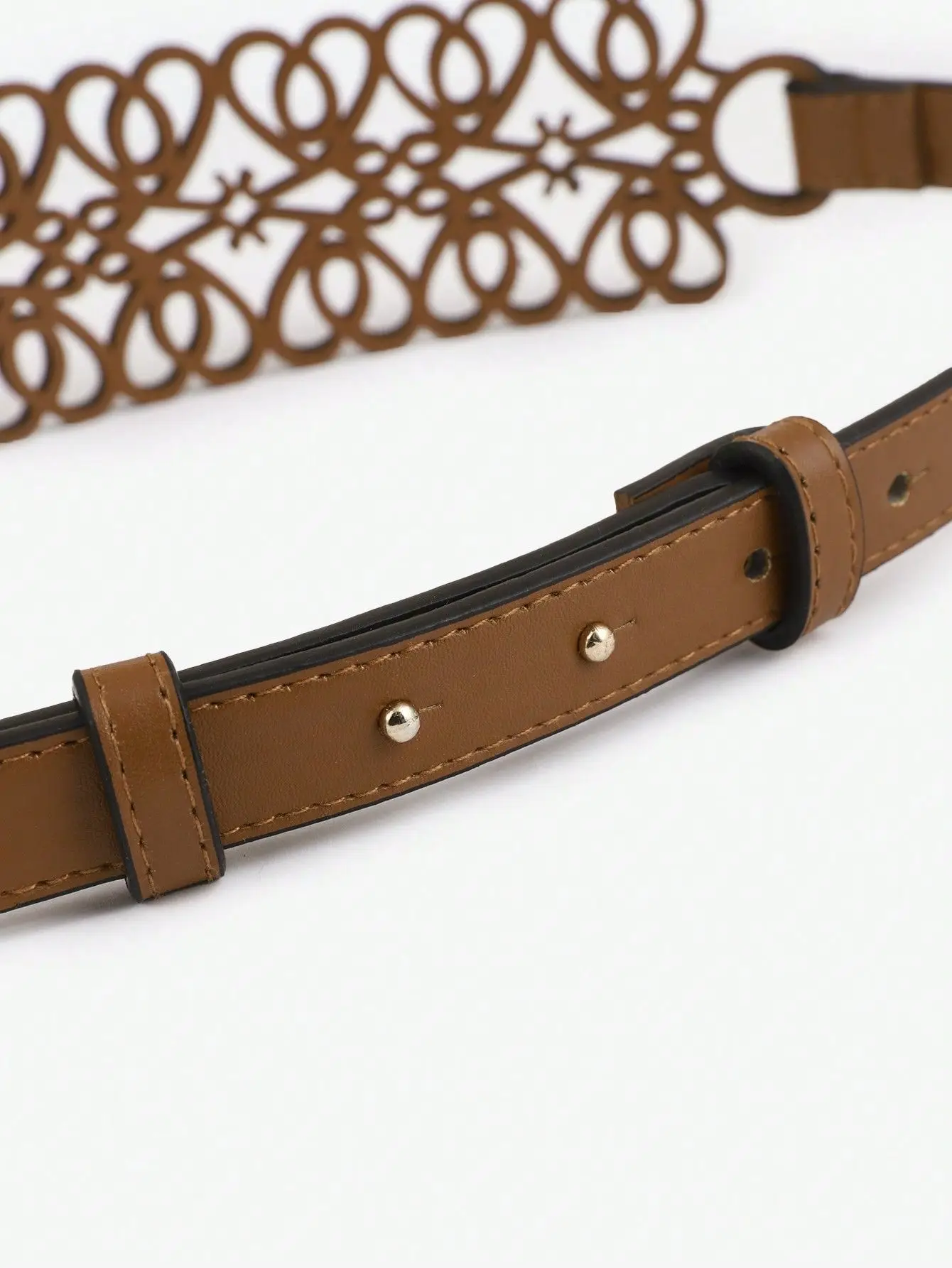 New Women's Hollow Belt Wide Waist Seal Black Adjustable — feature 9