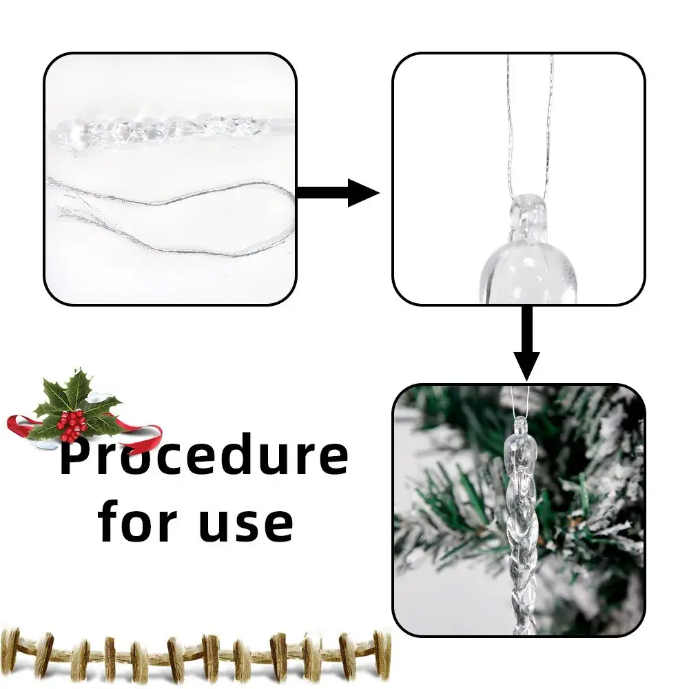 Transparent Crystal Icicle Hanging Decor for Christmas Tree - Image 5