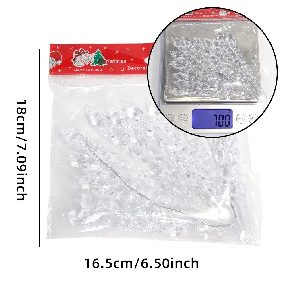 Transparent Crystal Icicle Hanging Decor for Christmas Tree - Image 6