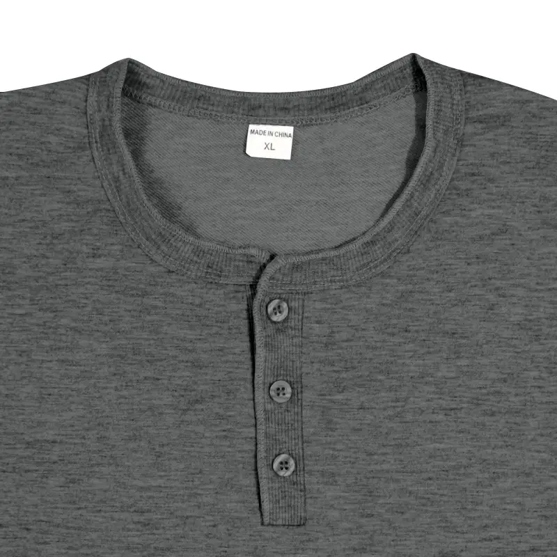 Men's Slim Fit Henry Shirt Olive Green Long Sleeve — feature 25