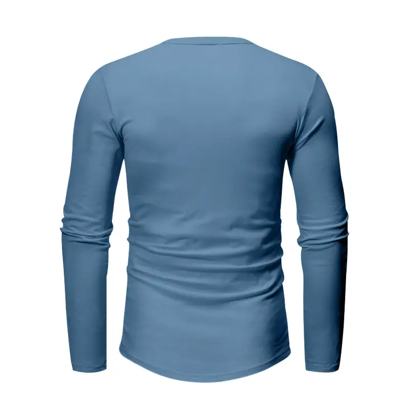 Men's Slim Fit Henry Shirt Olive Green Long Sleeve — feature 30