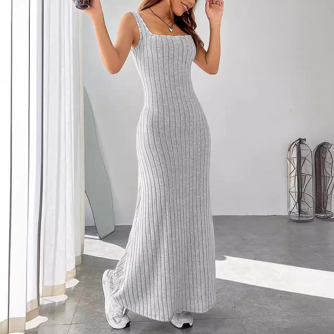 2025 Spring Summer Long Pit Strip Slim Dress Women - Image 6