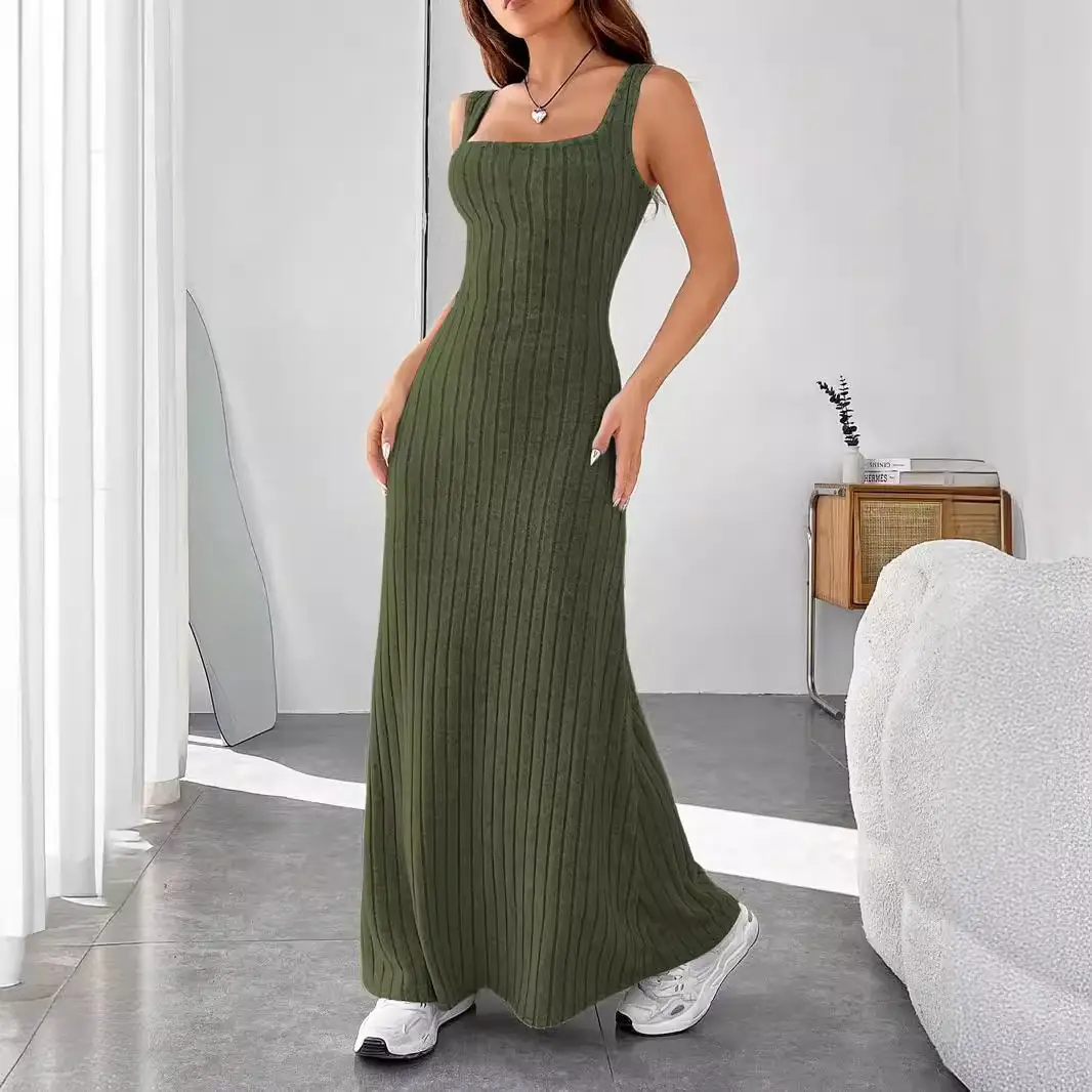 2025 Spring Summer Long Pit Strip Slim Dress Women - Image 8