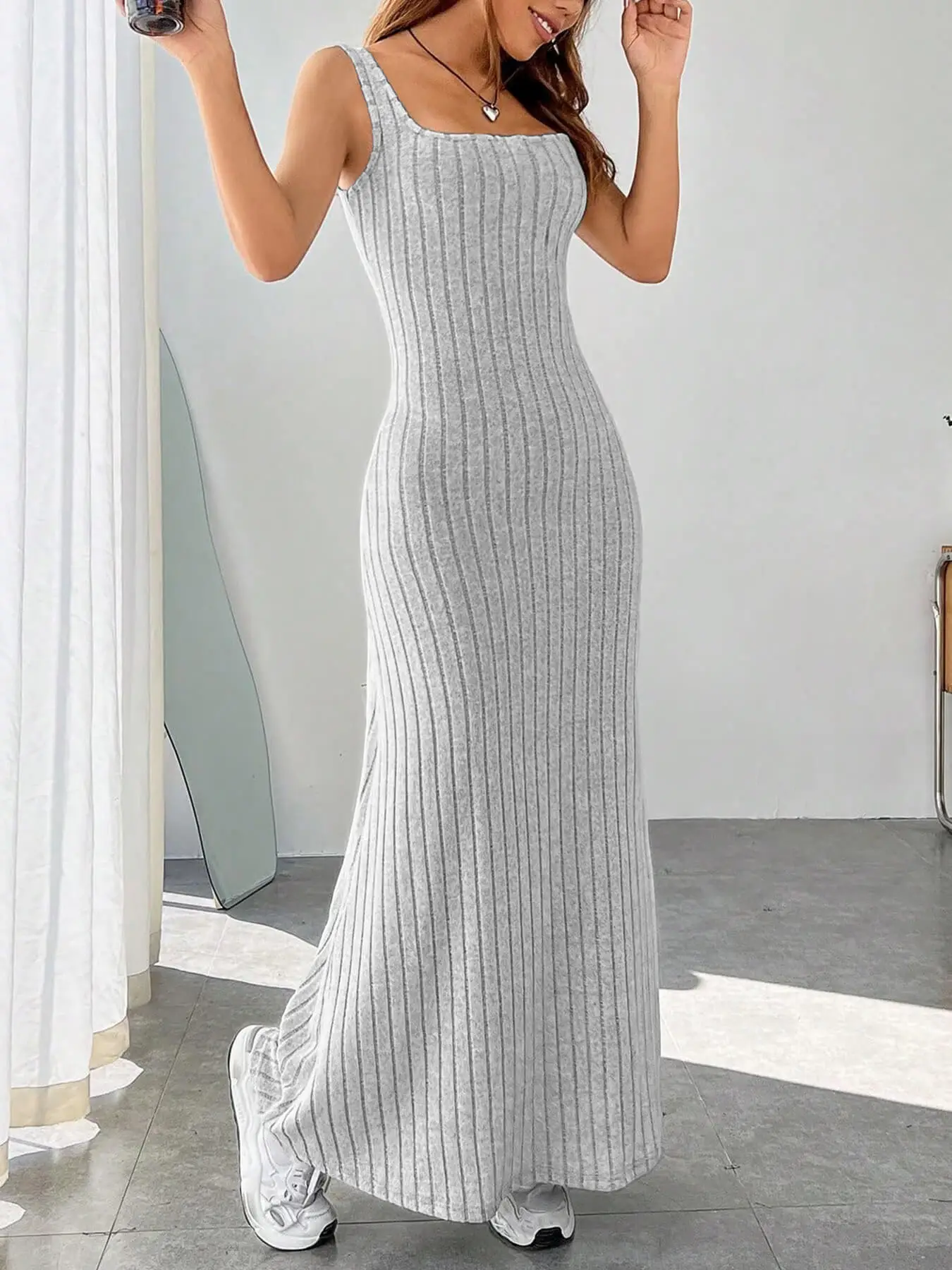2025 Spring Summer Long Pit Strip Slim Dress Women - Image 2