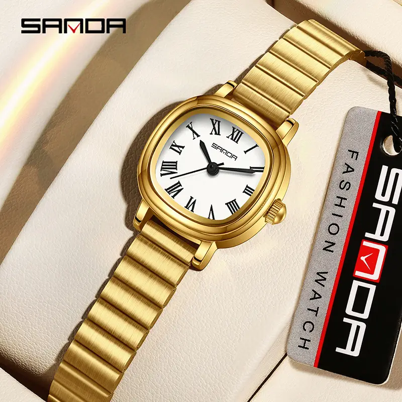 Sanda Women's Stainless Steel Roman Scale Watch