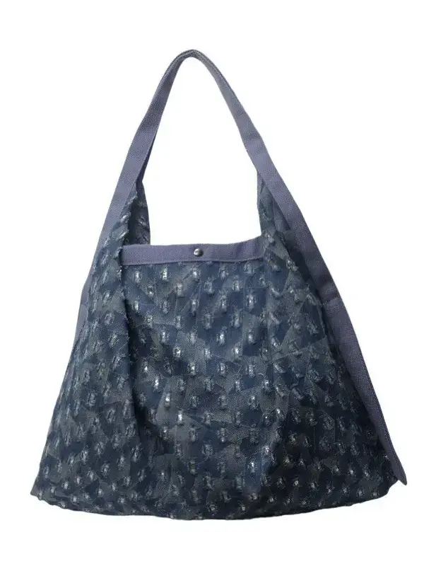 Blue Patterned Lazy Style Shoulder Bag for Women - Image 7