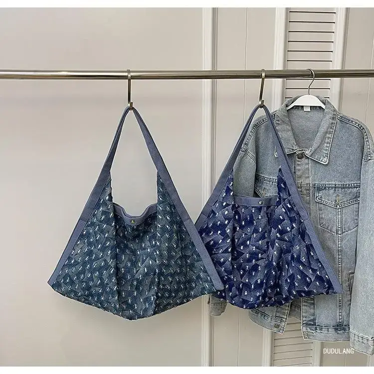Blue Patterned Lazy Style Shoulder Bag for Women — feature 10