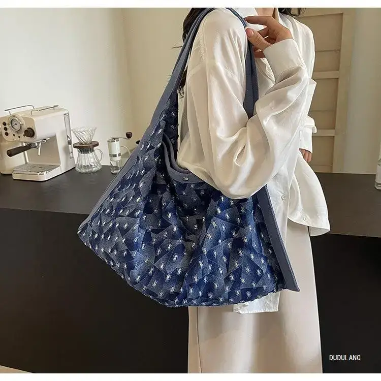 Blue Patterned Lazy Style Shoulder Bag for Women — feature 15
