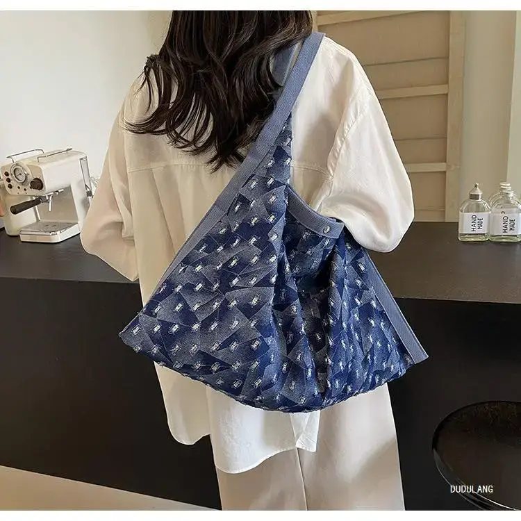 Blue Patterned Lazy Style Shoulder Bag for Women — feature 17