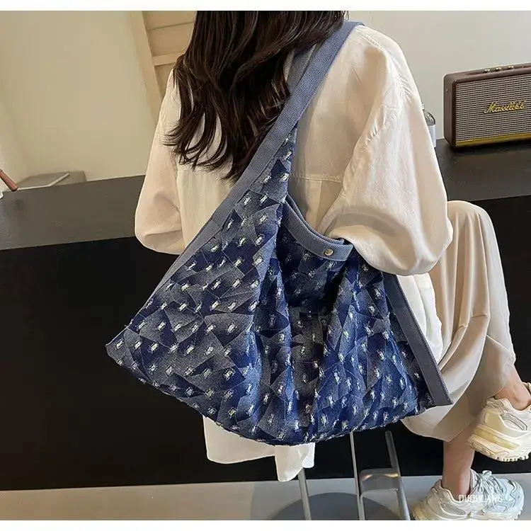 Blue Patterned Lazy Style Shoulder Bag for Women — feature 18