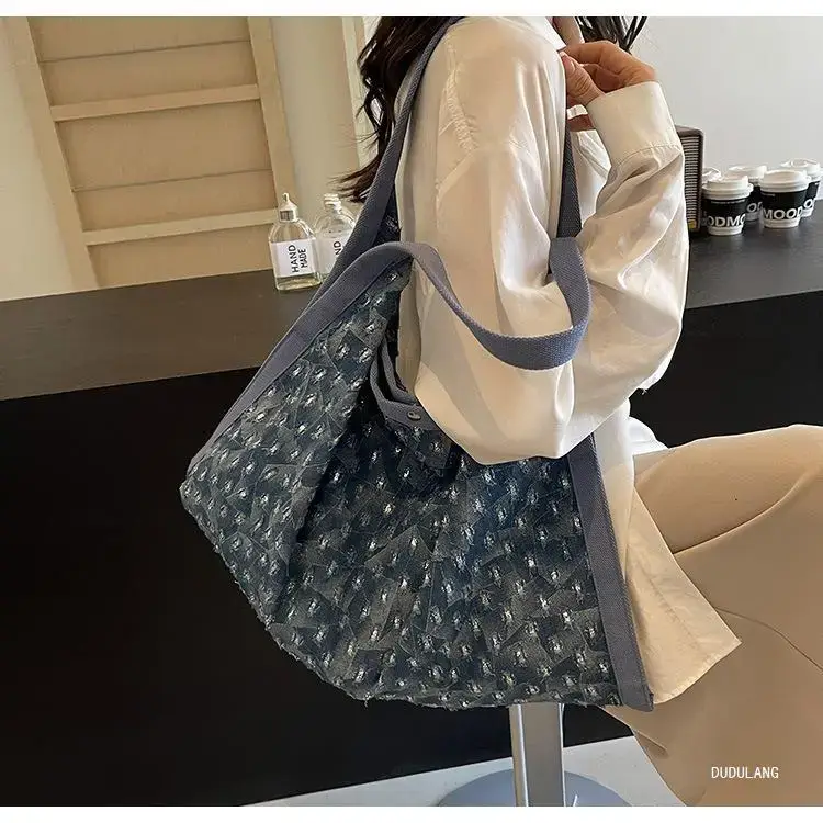 Blue Patterned Lazy Style Shoulder Bag for Women — feature 21