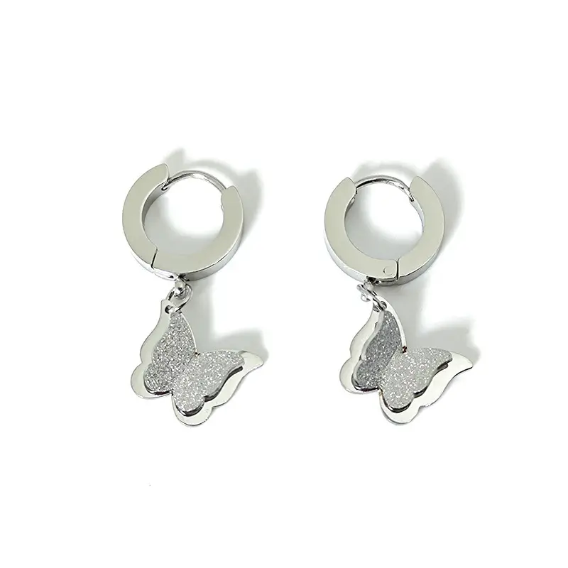 Titanium Rose Gold Butterfly Earrings for Women - Image 8