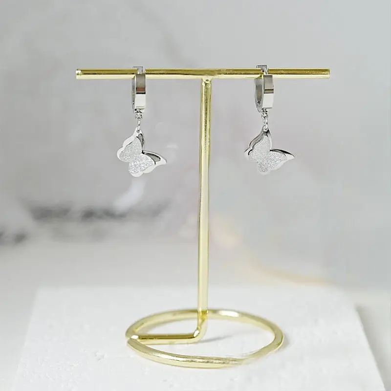 Titanium Rose Gold Butterfly Earrings for Women — feature 10