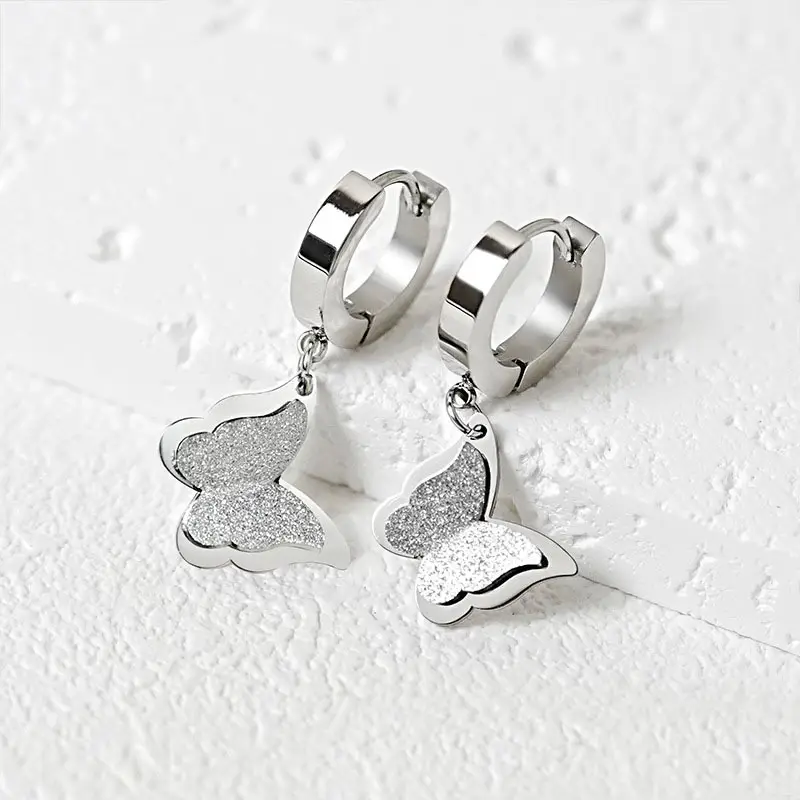 Titanium Rose Gold Butterfly Earrings for Women — feature 11