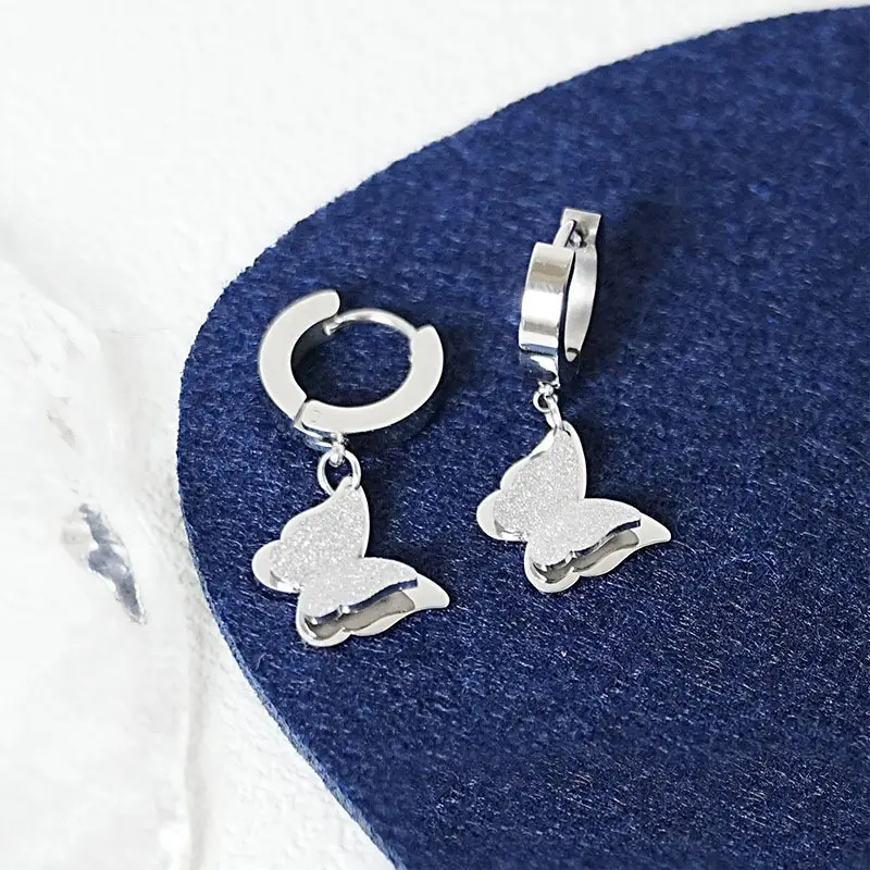 Titanium Rose Gold Butterfly Earrings for Women — feature 12