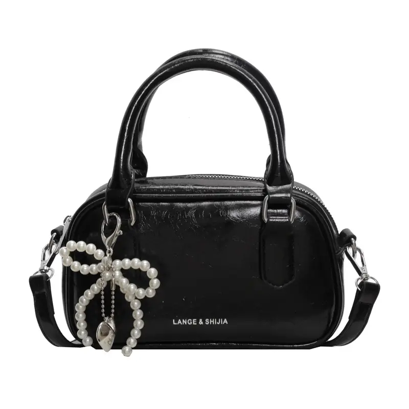 Silver Korean Style Textured Shoulder Bag for Women - Image 9