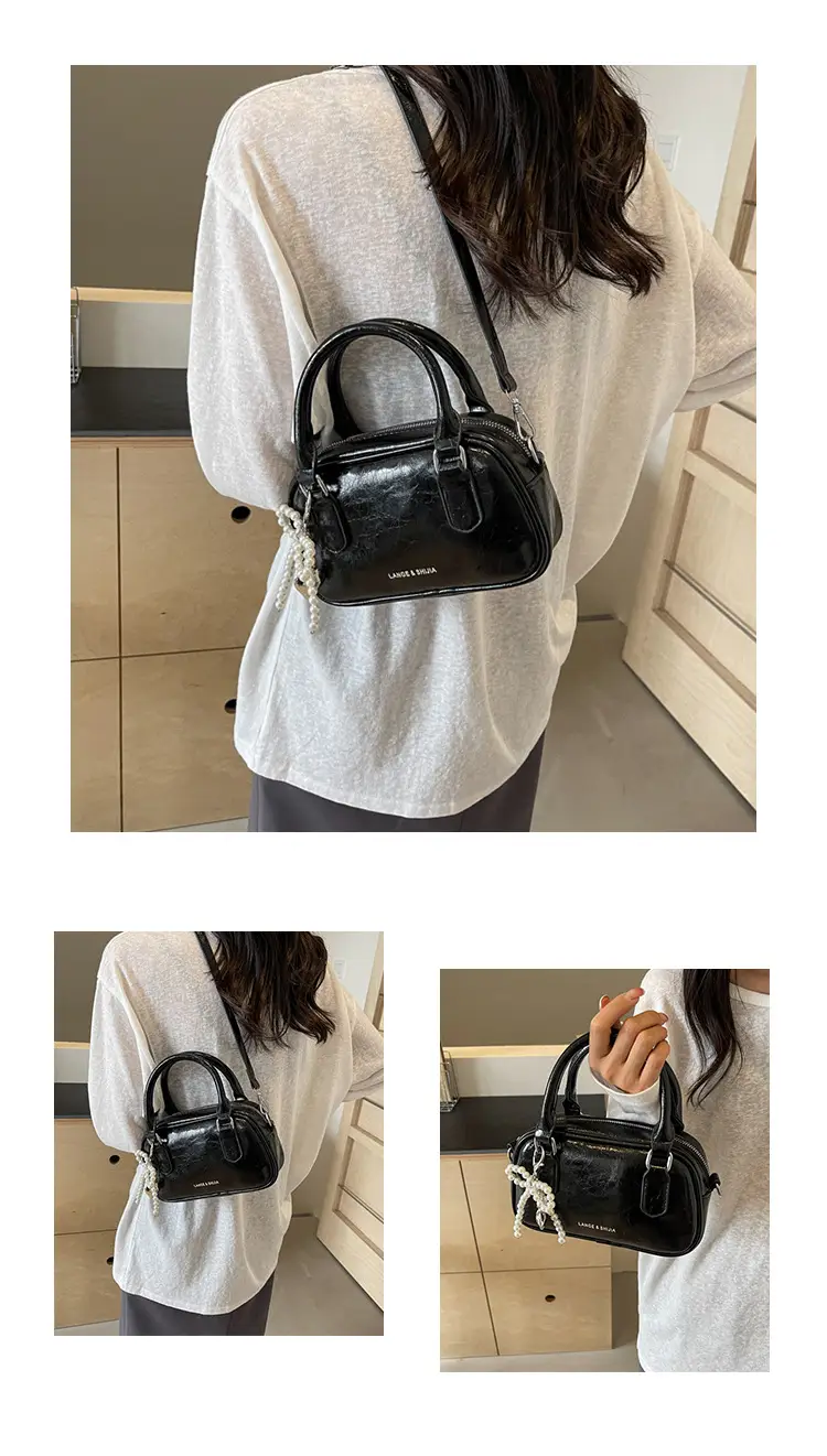 Silver Korean Style Textured Shoulder Bag for Women — feature 44