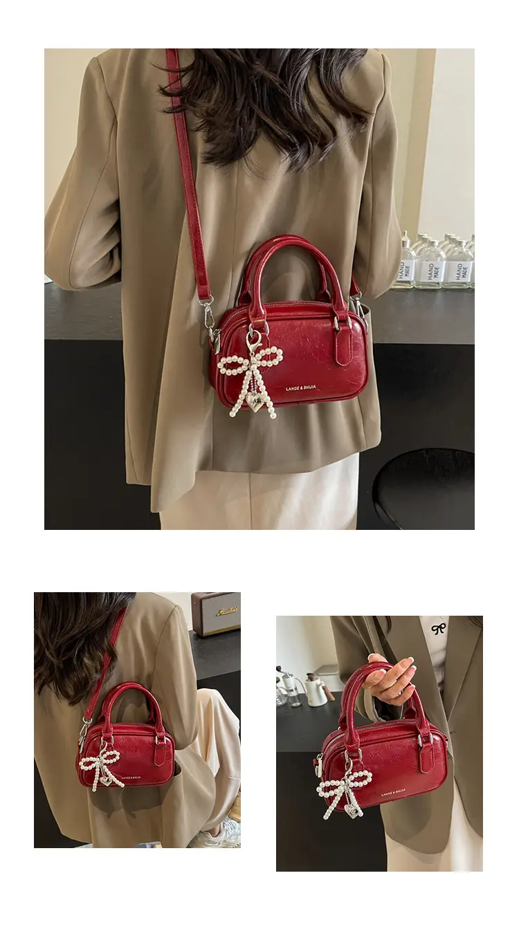 Silver Korean Style Textured Shoulder Bag for Women — feature 45