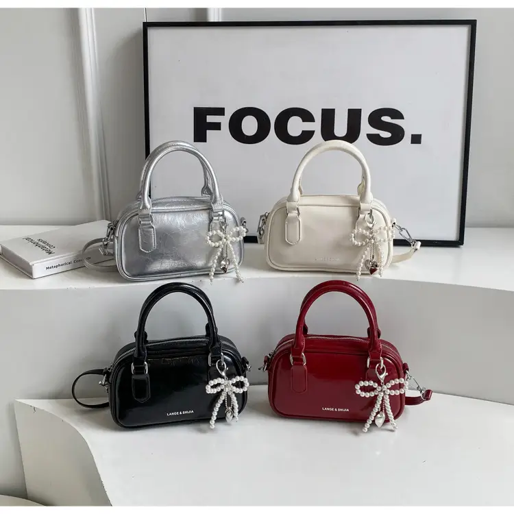 Silver Korean Style Textured Shoulder Bag for Women — feature 46