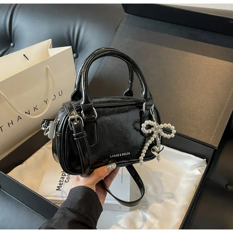 Silver Korean Style Textured Shoulder Bag for Women — feature 47