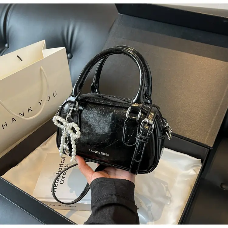 Silver Korean Style Textured Shoulder Bag for Women — feature 48
