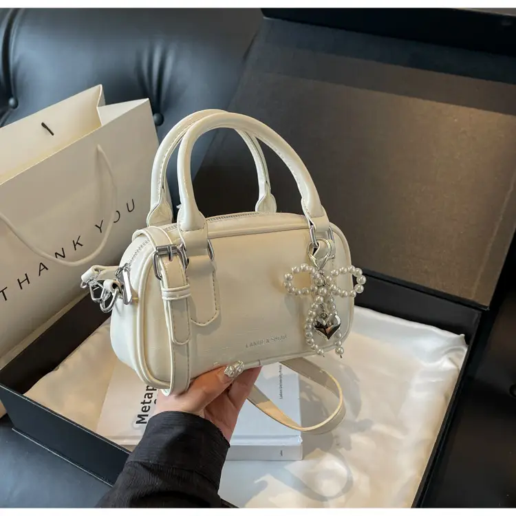 Silver Korean Style Textured Shoulder Bag for Women — feature 50