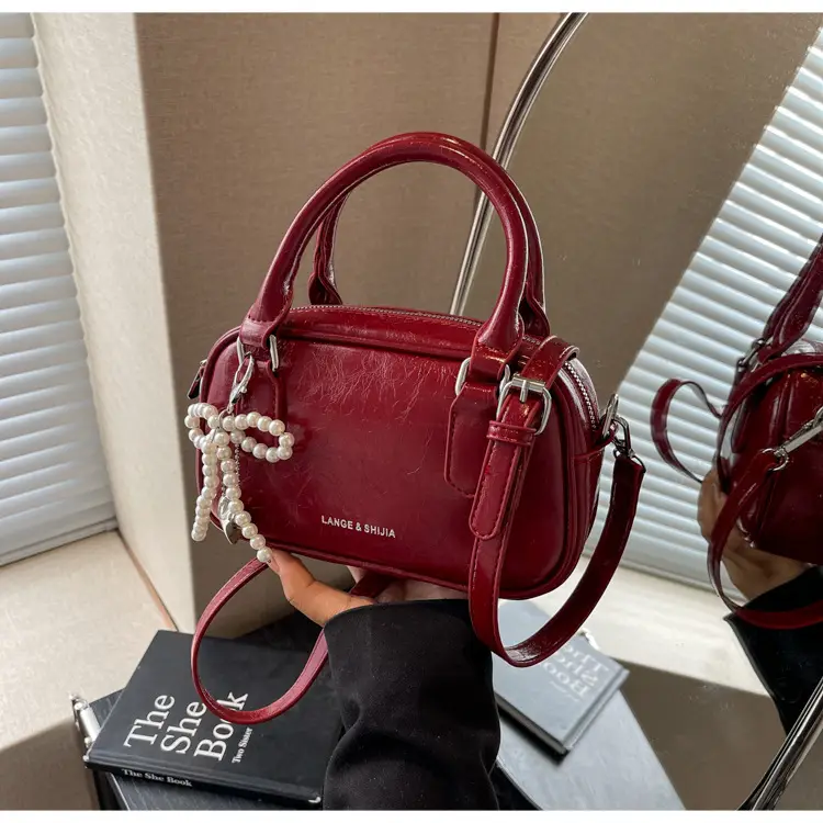 Silver Korean Style Textured Shoulder Bag for Women — feature 53