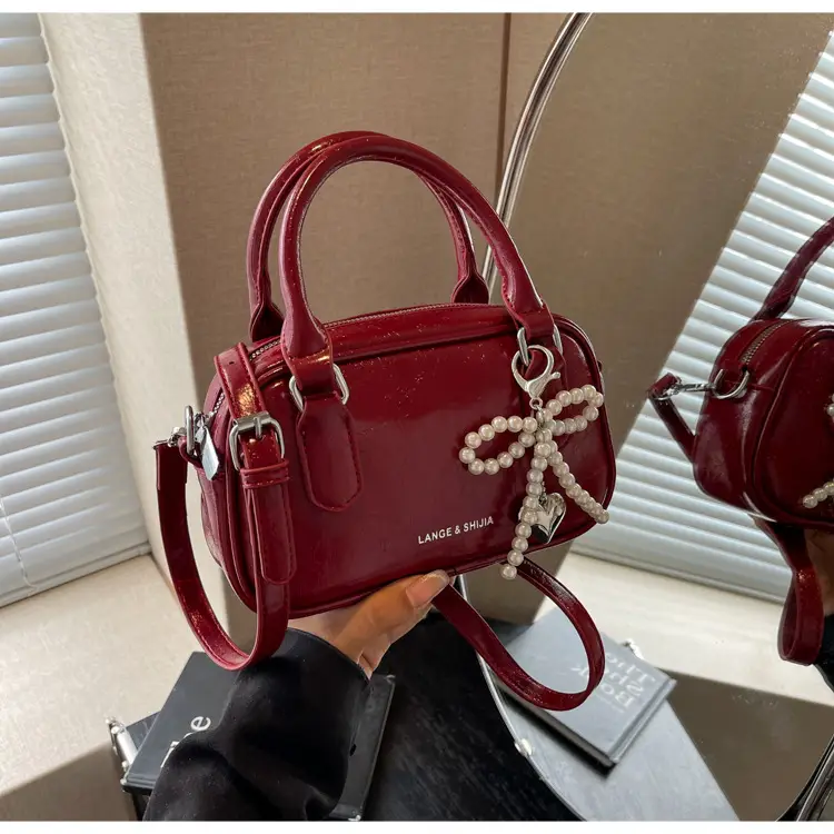Silver Korean Style Textured Shoulder Bag for Women — feature 54