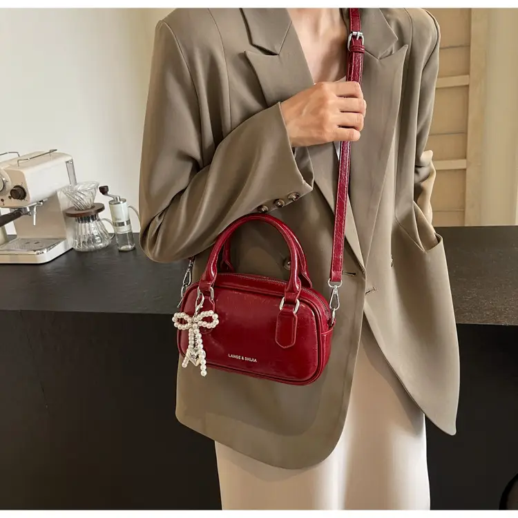 Silver Korean Style Textured Shoulder Bag for Women — feature 60