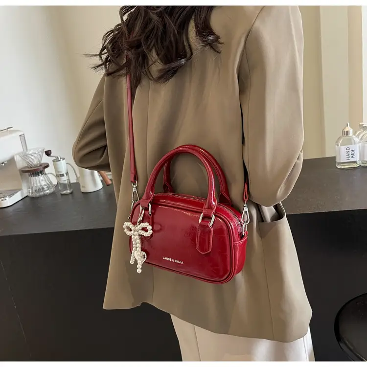 Silver Korean Style Textured Shoulder Bag for Women — feature 61