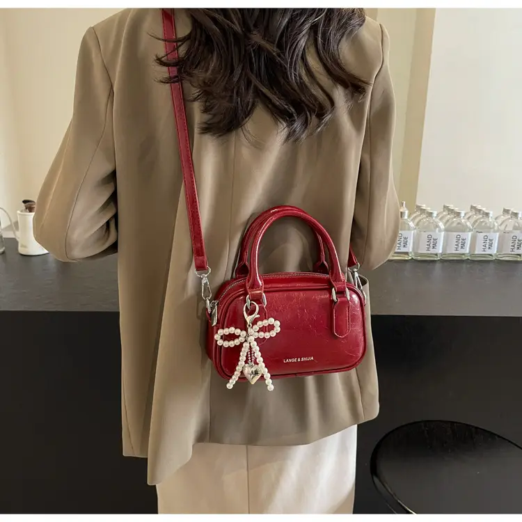 Silver Korean Style Textured Shoulder Bag for Women — feature 62