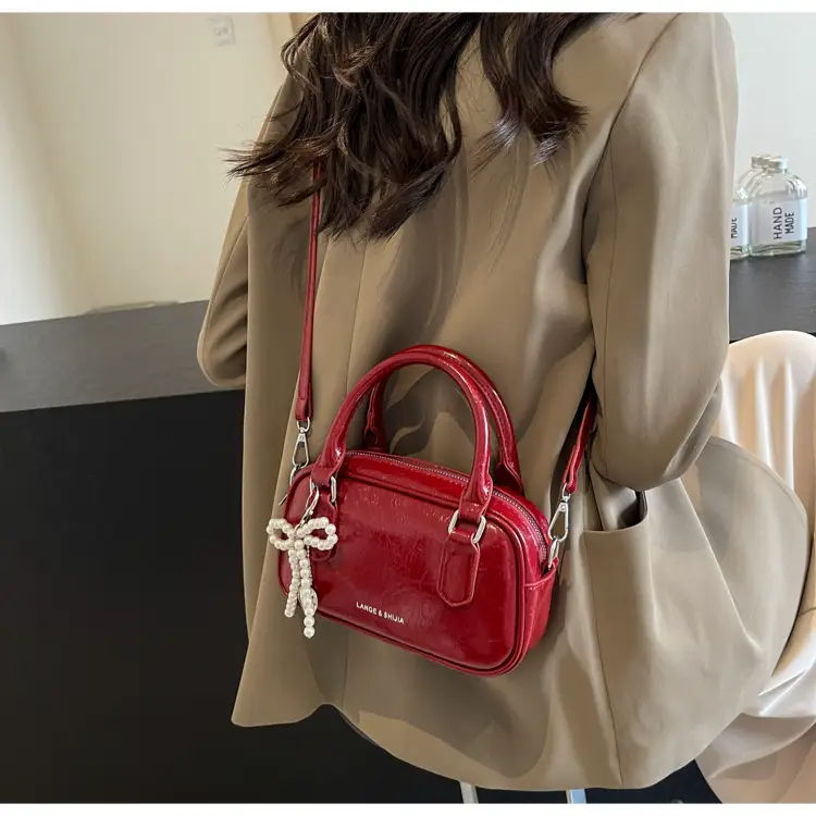 Silver Korean Style Textured Shoulder Bag for Women — feature 63
