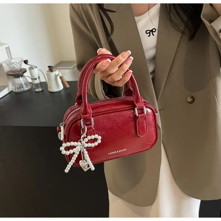 Silver Korean Style Textured Shoulder Bag for Women — feature 64
