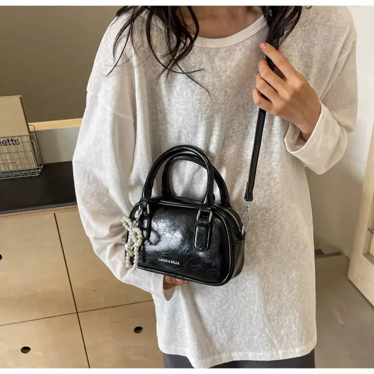 Silver Korean Style Textured Shoulder Bag for Women — feature 65