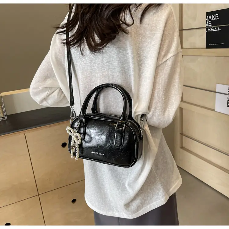 Silver Korean Style Textured Shoulder Bag for Women — feature 66