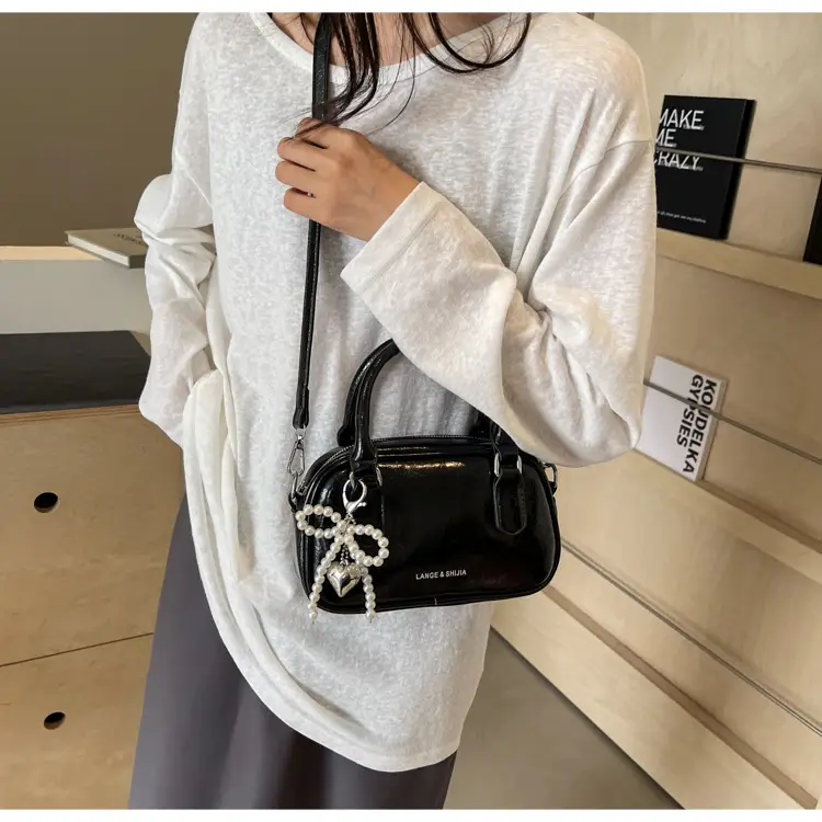 Silver Korean Style Textured Shoulder Bag for Women — feature 67