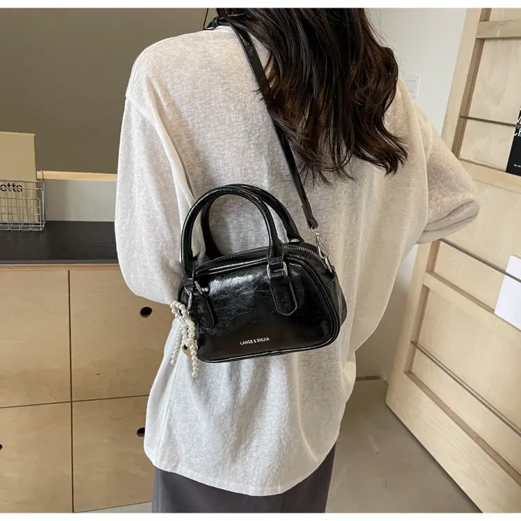 Silver Korean Style Textured Shoulder Bag for Women — feature 68