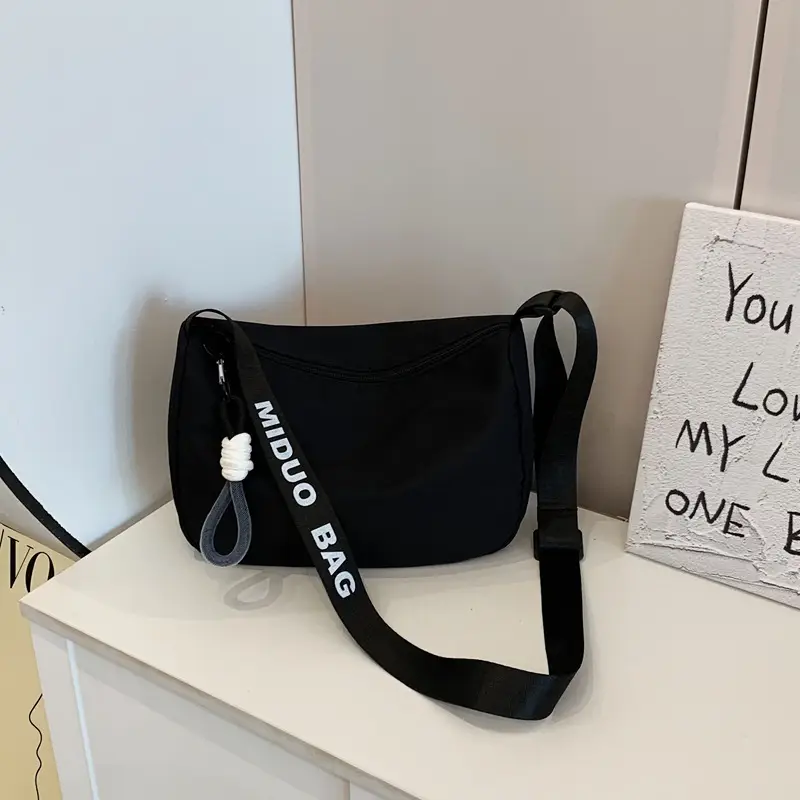 Black Underarm Bag for Women with Crossbody Strap
