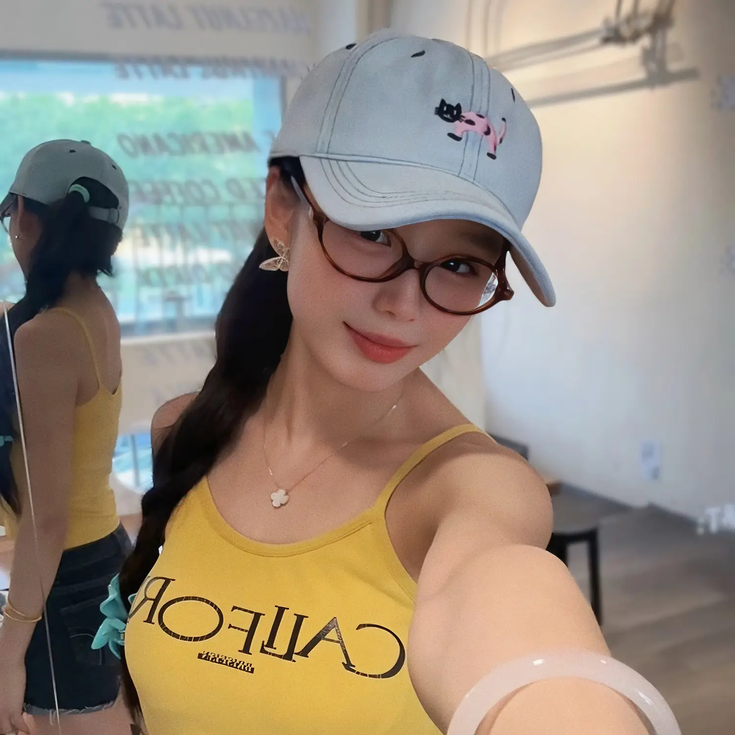 Kitten Denim Baseball Cap Washed Soft Top Korean Casual All-match Embroidered Outdoor Cap - Image 6