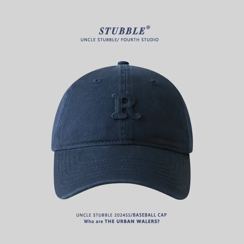 Stubble R Cap Set of 3 Pure Cotton Light Blue - Image 11