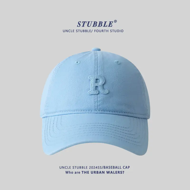 Stubble R Cap Set of 3 Pure Cotton Light Blue - Image 8