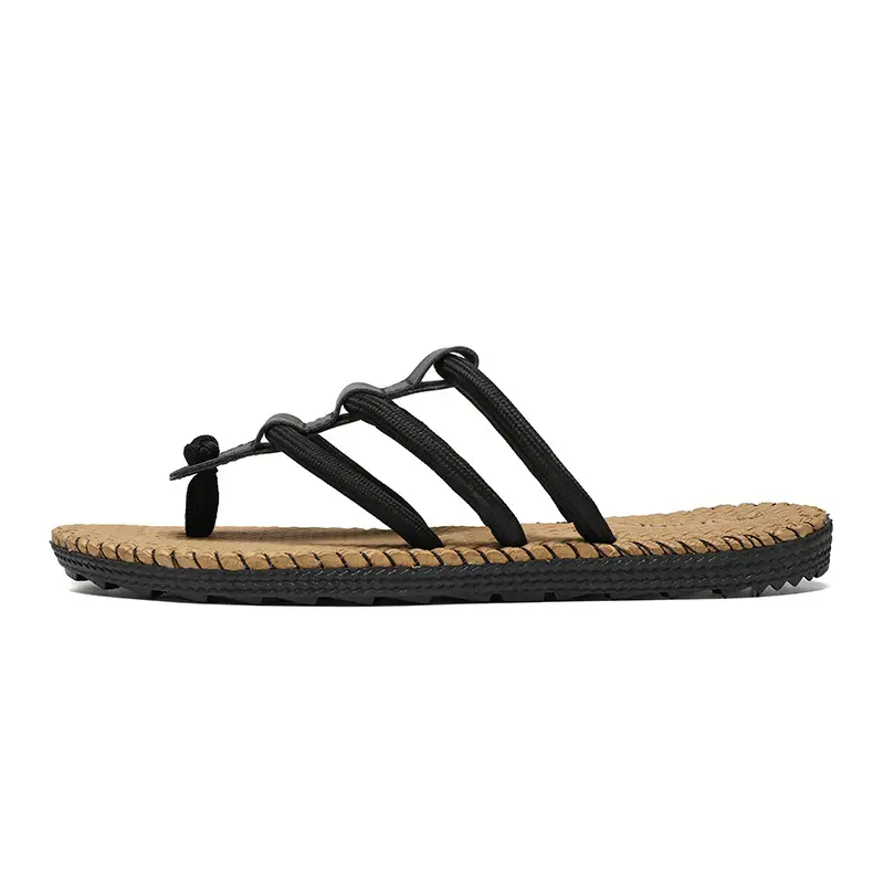 Summer Fashion Woven Shoes Foreign Trade plus size Men's Outer Wear Casual Flip-flops Sandals Woven Flip-flops Beach Shoes - Image 7