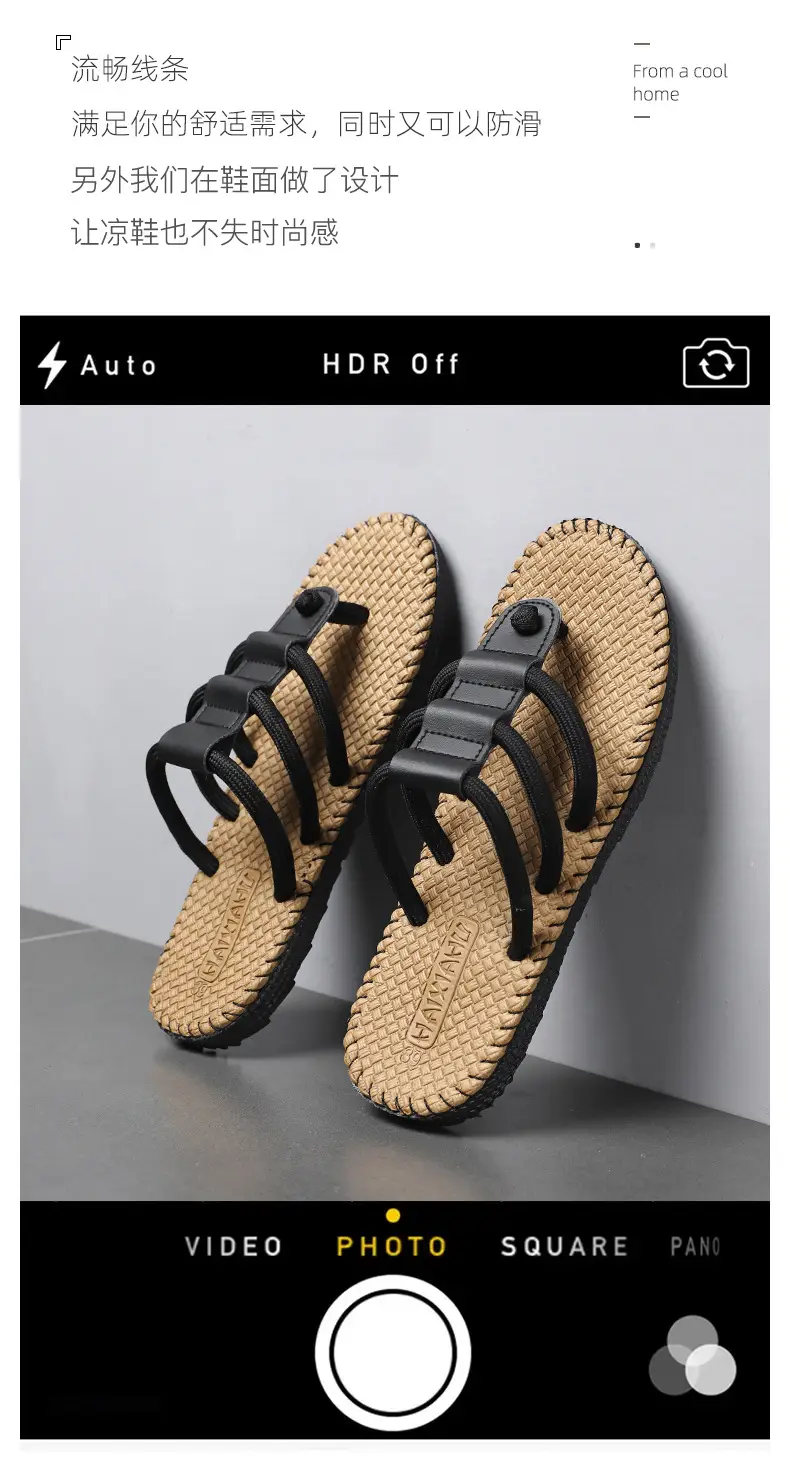 Summer Fashion Woven Shoes Foreign Trade plus size Men's Outer Wear Casual Flip-flops Sandals Woven Flip-flops Beach Shoes — feature 4