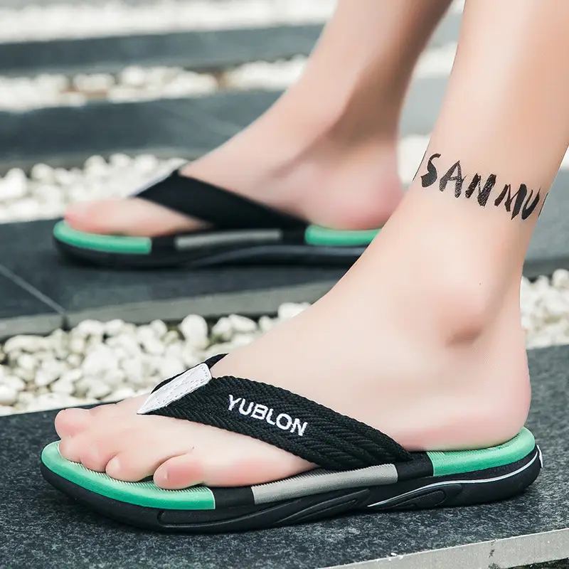 Men's Green Rubber Slippers Non-Slip Summer - Image 5